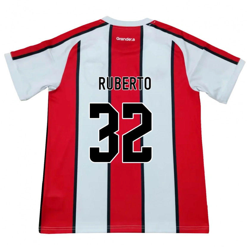 Danxen Børn Agustín Ruberto #32 Hvid Rød Sort Udebane Spillertrøjer 2026/27 Trøje T-Shirt
