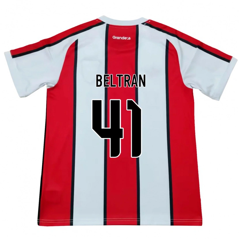 Danxen Børn Santiago Beltrán #41 Hvid Rød Sort Udebane Spillertrøjer 2026/27 Trøje T-Shirt