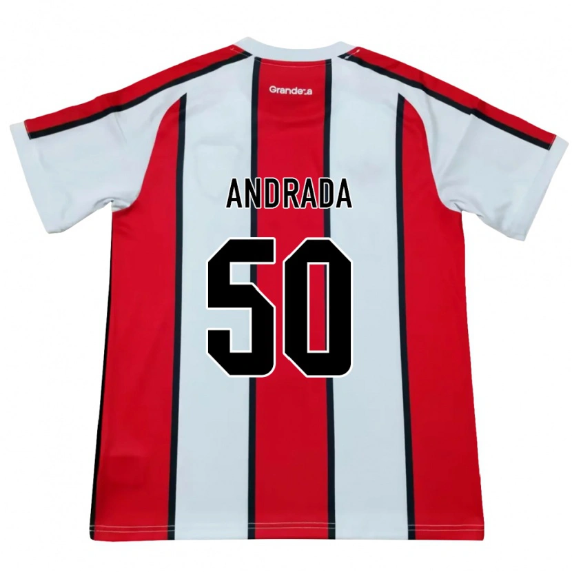 Danxen Børn Tobías Andrada #50 Hvid Rød Sort Udebane Spillertrøjer 2026/27 Trøje T-Shirt
