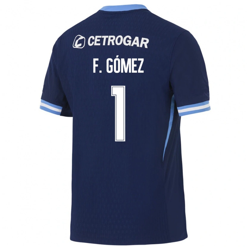 Danxen Børn Francisco Gómez #1 Kongelig Blå Lyseblå Hvid Udebane Spillertrøjer 2026/27 Trøje T-Shirt
