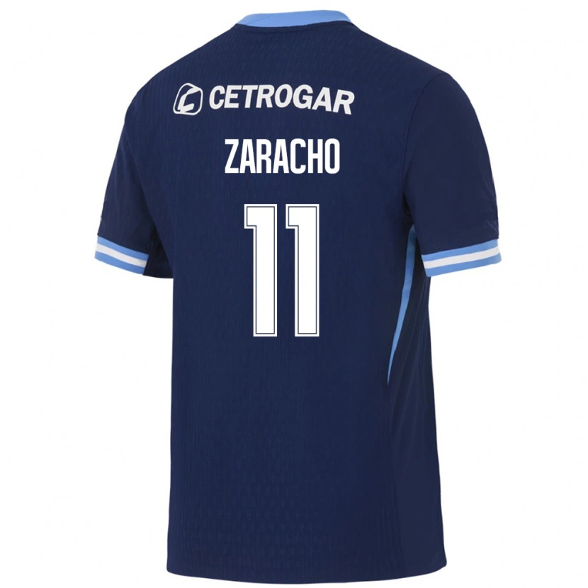Danxen Børn Matías Zaracho #11 Kongelig Blå Lyseblå Hvid Udebane Spillertrøjer 2026/27 Trøje T-Shirt
