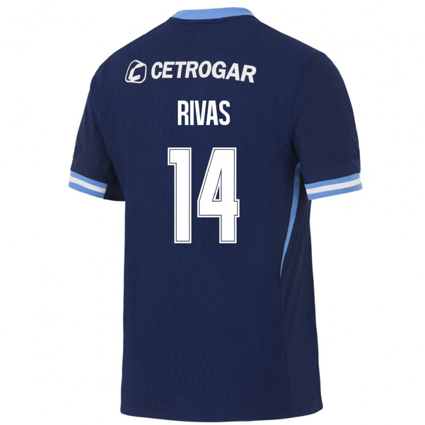 Danxen Børn Lautaro Rivas #14 Kongelig Blå Lyseblå Hvid Udebane Spillertrøjer 2026/27 Trøje T-Shirt