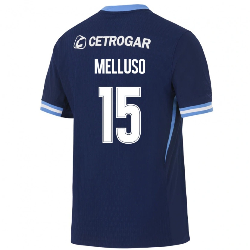 Danxen Børn Mateo Melluso #15 Kongelig Blå Lyseblå Hvid Udebane Spillertrøjer 2026/27 Trøje T-Shirt