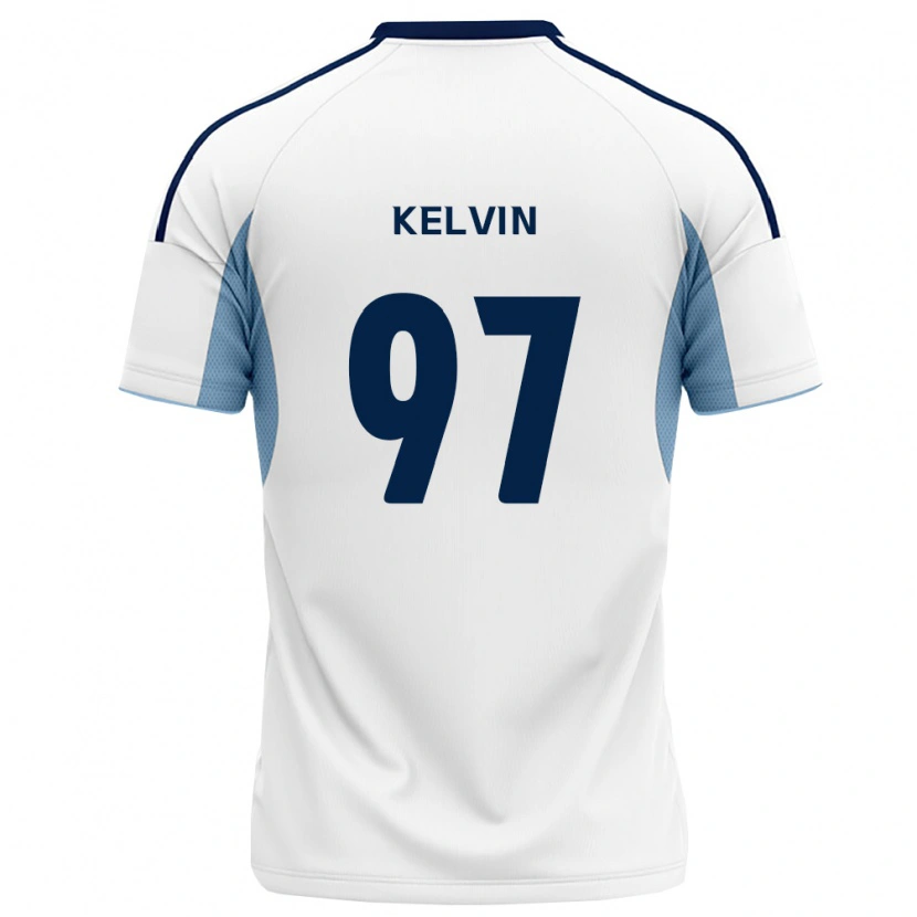 Danxen Børn Kelvin #97 Kongelig Blå Hvid Udebane Spillertrøjer 2026/27 Trøje T-Shirt