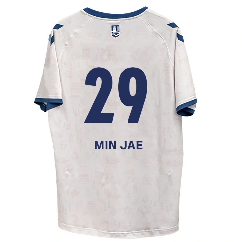 Danxen Børn Min-Jae Kang #29 Kongelig Blå Hvid Udebane Spillertrøjer 2026/27 Trøje T-Shirt