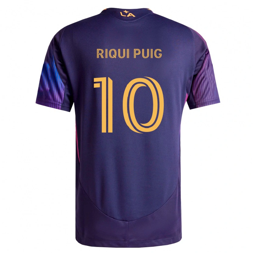 Danxen Børn Riqui Puig #10 Dyb Lilla Gul Udebane Spillertrøjer 2026/27 Trøje T-Shirt