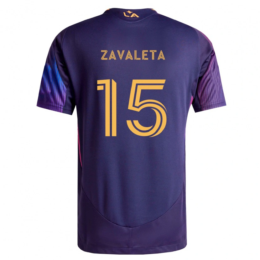Danxen Børn Eriq Zavaleta #15 Dyb Lilla Gul Udebane Spillertrøjer 2026/27 Trøje T-Shirt