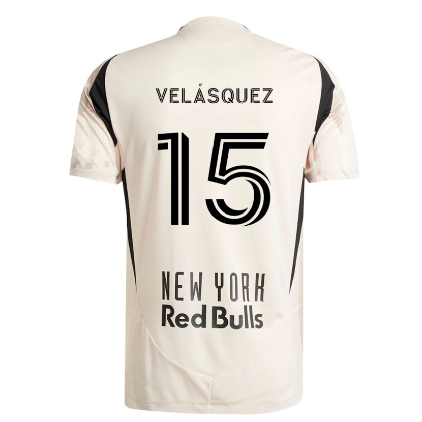 Danxen Børn Eric Velásquez #15 Råhvid Rød Sort Udebane Spillertrøjer 2026/27 Trøje T-Shirt