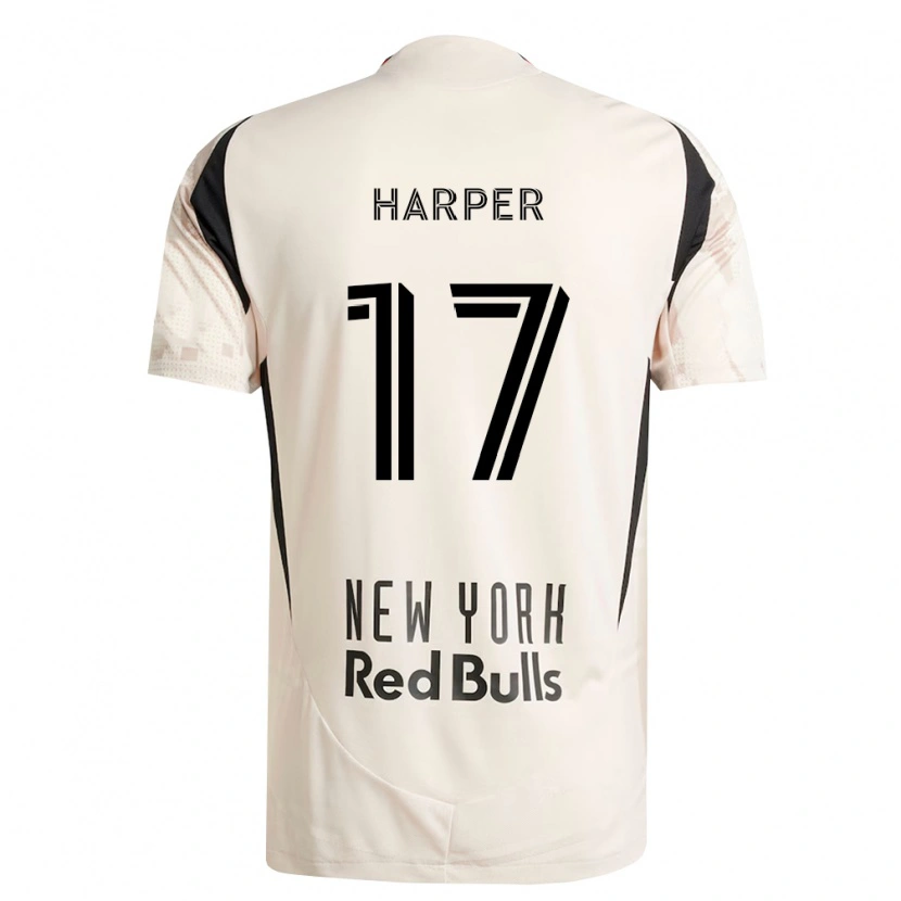 Danxen Børn Cameron Harper #17 Råhvid Rød Sort Udebane Spillertrøjer 2026/27 Trøje T-Shirt
