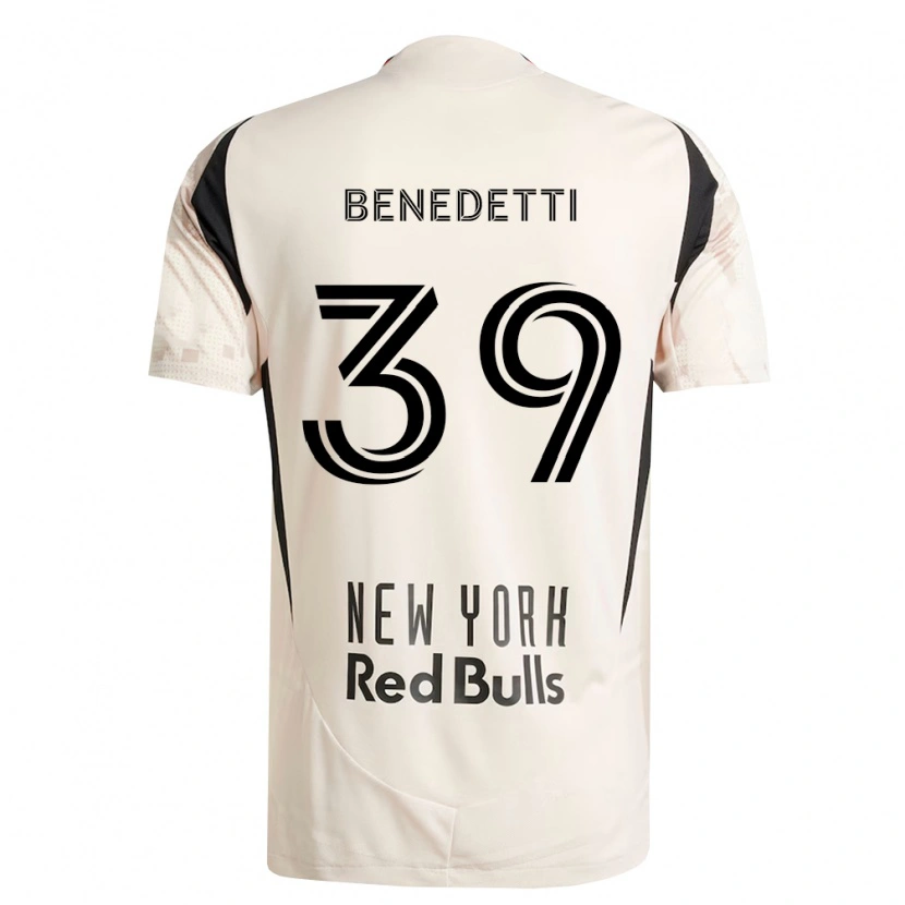 Danxen Børn Nehuén Benedetti #39 Råhvid Rød Sort Udebane Spillertrøjer 2026/27 Trøje T-Shirt