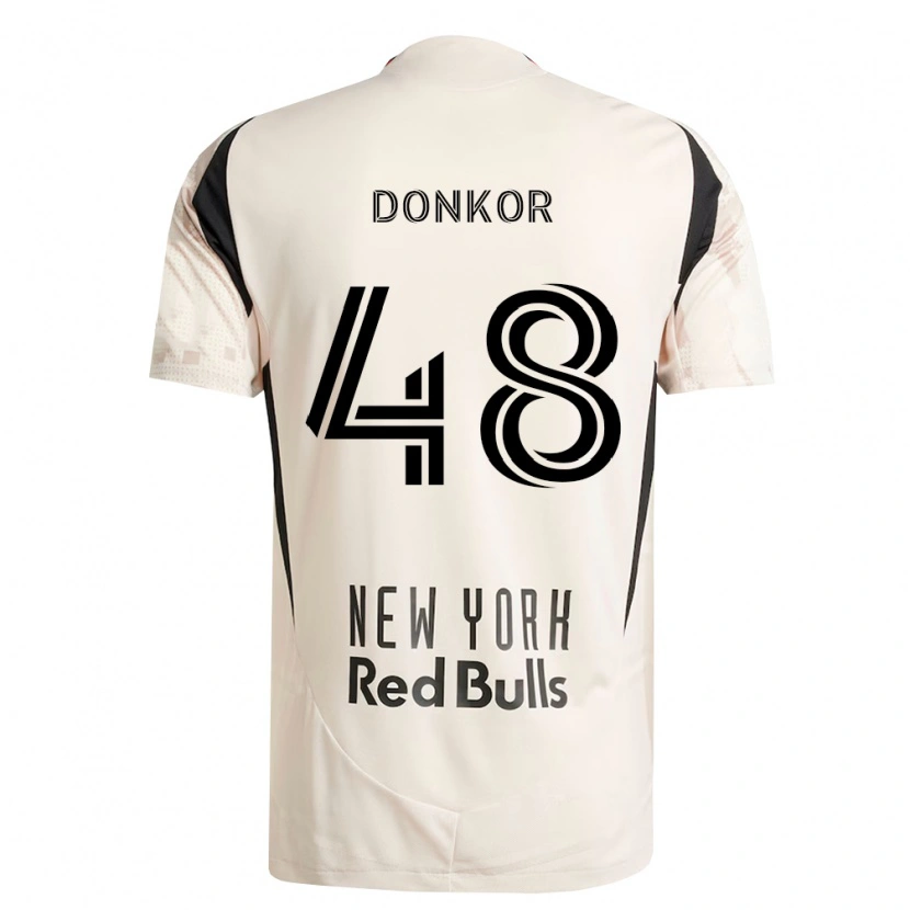 Danxen Børn Ronald Donkor #48 Råhvid Rød Sort Udebane Spillertrøjer 2026/27 Trøje T-Shirt
