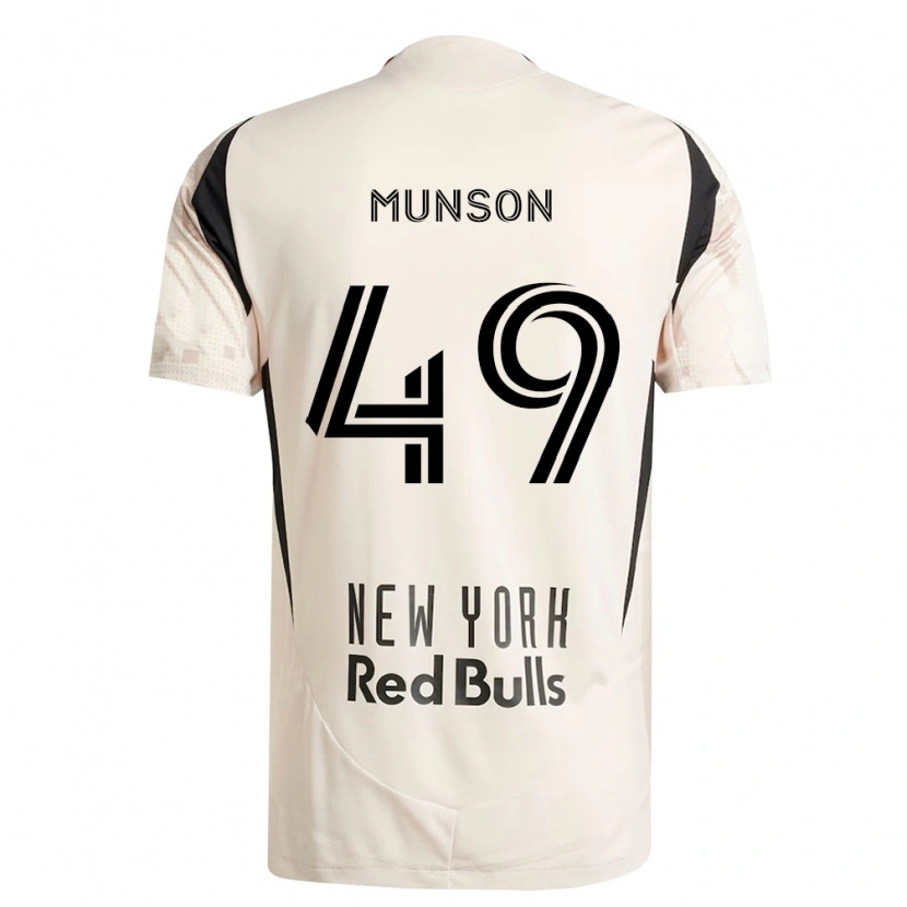 Danxen Børn Josh Munson #49 Råhvid Rød Sort Udebane Spillertrøjer 2026/27 Trøje T-Shirt