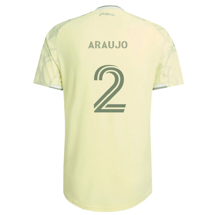 Danxen Børn Miguel Araujo #2 Beige Hvid Udebane Spillertrøjer 2026/27 Trøje T-Shirt