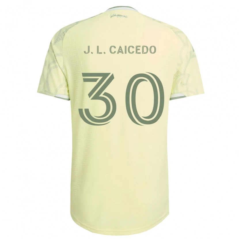 Danxen Børn José Caicedo #30 Beige Hvid Udebane Spillertrøjer 2026/27 Trøje T-Shirt