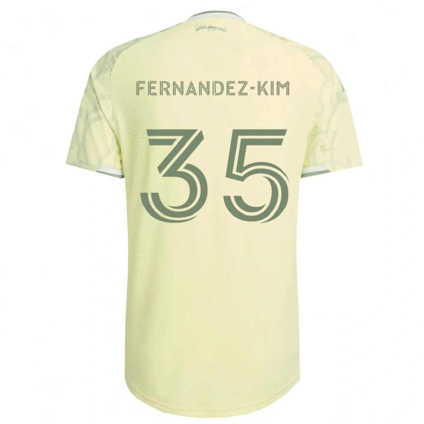 Danxen Børn Lucas Fernandez-Kim #35 Beige Hvid Udebane Spillertrøjer 2026/27 Trøje T-Shirt