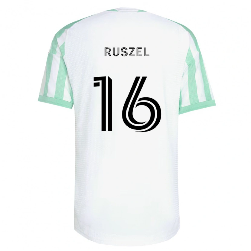 Danxen Børn Marcel Ruszel #16 Lysegrøn Sort Hvid Udebane Spillertrøjer 2026/27 Trøje T-Shirt