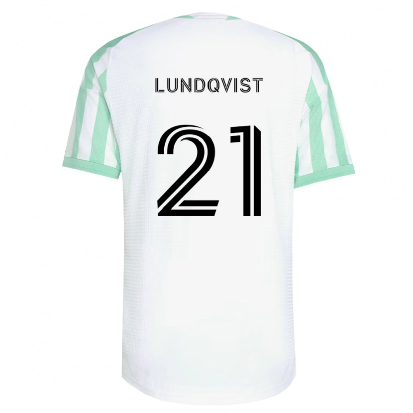 Danxen Børn Adam Lundqvist #21 Lysegrøn Sort Hvid Udebane Spillertrøjer 2026/27 Trøje T-Shirt