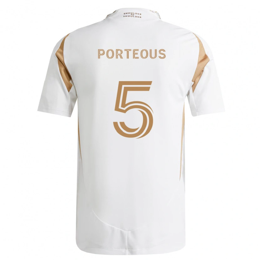 Danxen Børn Ryan Porteous #5 Hvid Brun Udebane Spillertrøjer 2026/27 Trøje T-Shirt