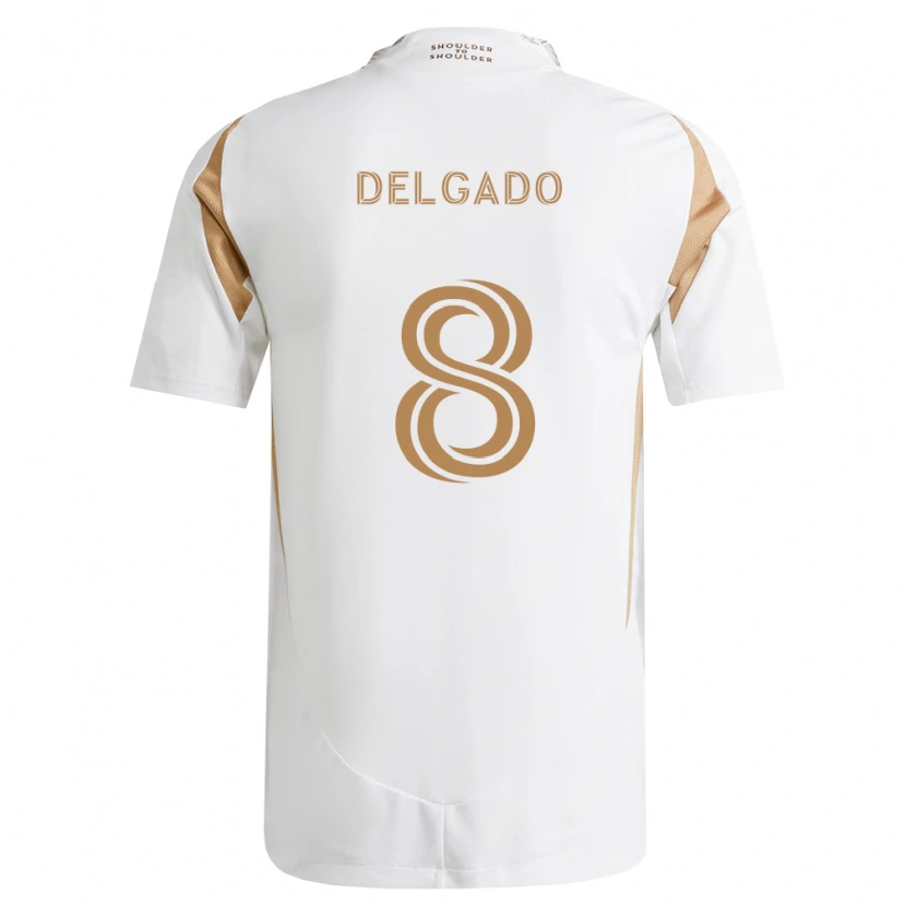 Danxen Børn Mark Delgado #8 Hvid Brun Udebane Spillertrøjer 2026/27 Trøje T-Shirt