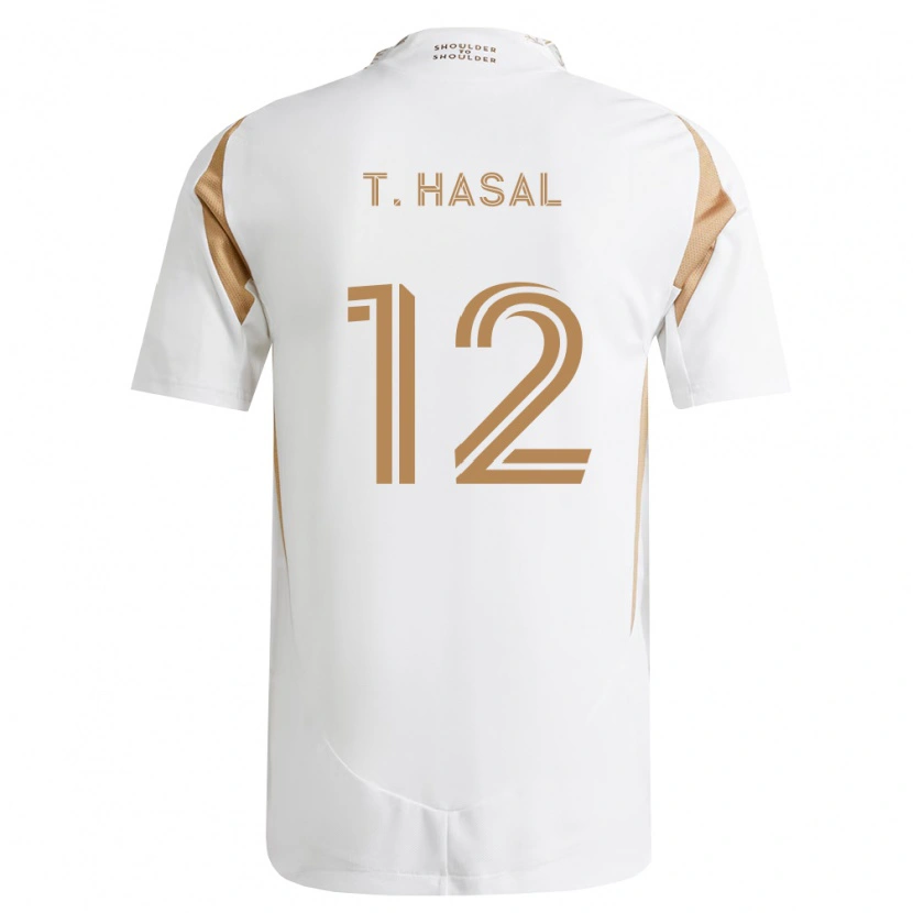 Danxen Børn Thomas Hasal #12 Hvid Brun Udebane Spillertrøjer 2026/27 Trøje T-Shirt