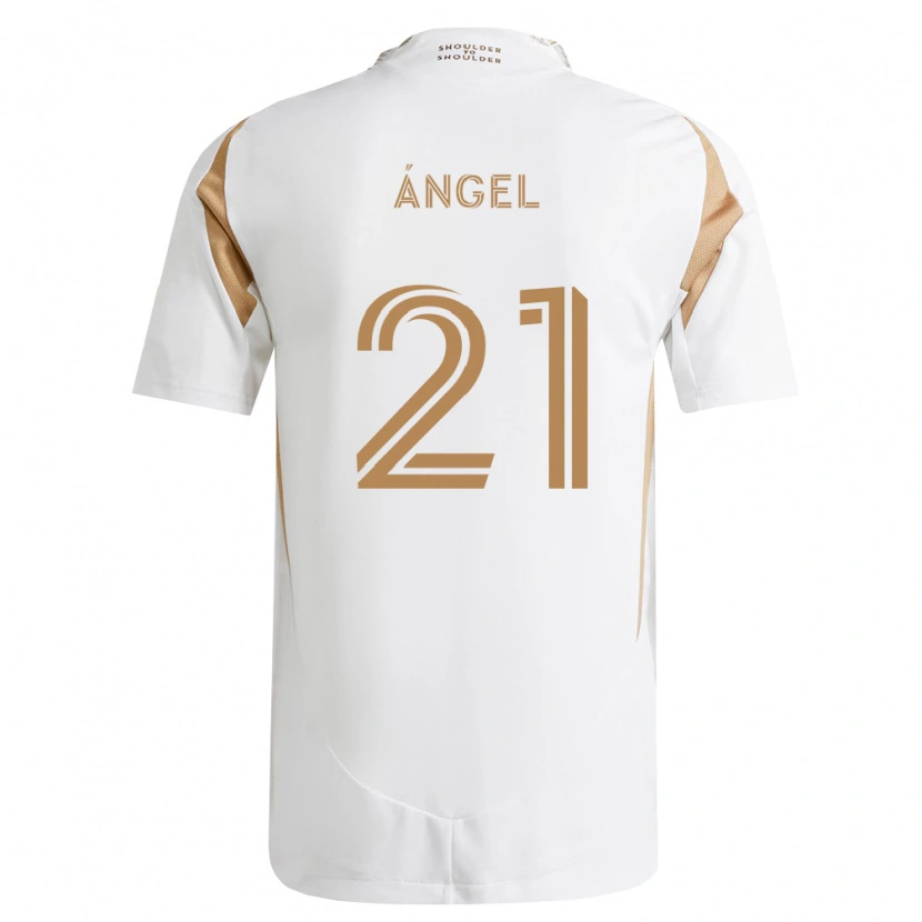 Danxen Børn Tomás Ángel #21 Hvid Brun Udebane Spillertrøjer 2026/27 Trøje T-Shirt