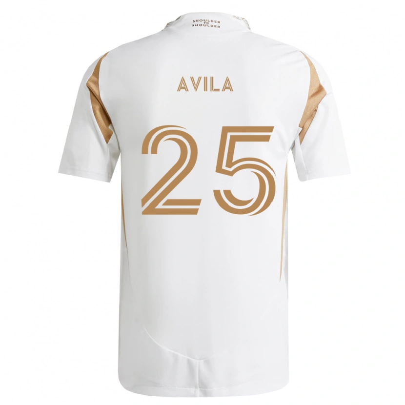 Danxen Børn Armando Avila #25 Hvid Brun Udebane Spillertrøjer 2026/27 Trøje T-Shirt