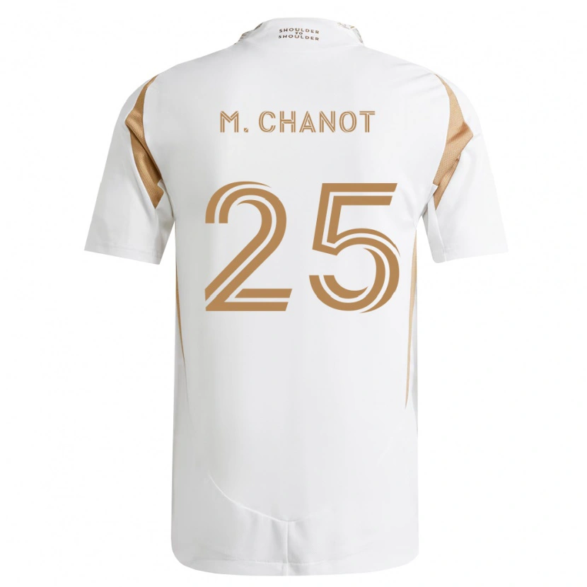 Danxen Børn Maxime Chanot #25 Hvid Brun Udebane Spillertrøjer 2026/27 Trøje T-Shirt
