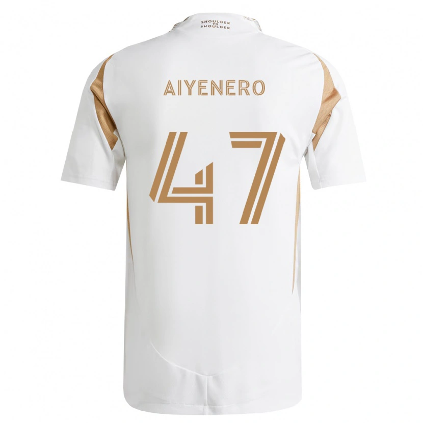 Danxen Børn Marius Aiyenero #47 Hvid Brun Udebane Spillertrøjer 2026/27 Trøje T-Shirt