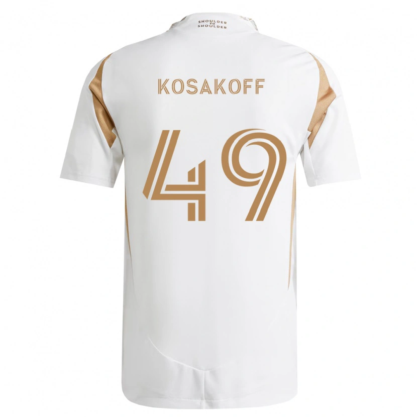 Danxen Børn Charlie Kosakoff #49 Hvid Brun Udebane Spillertrøjer 2026/27 Trøje T-Shirt