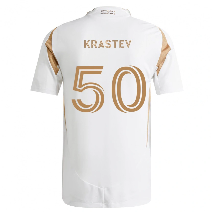 Danxen Børn Filip Krastev #50 Hvid Brun Udebane Spillertrøjer 2026/27 Trøje T-Shirt