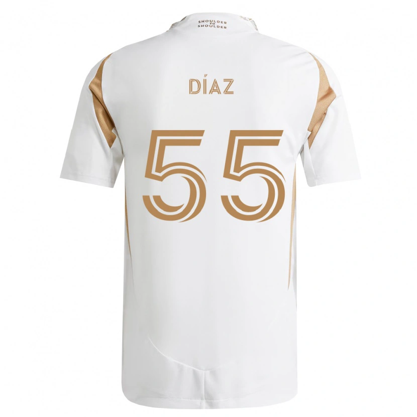 Danxen Børn Érick Díaz #55 Hvid Brun Udebane Spillertrøjer 2026/27 Trøje T-Shirt