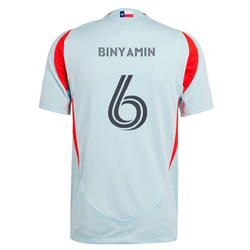 Danxen Børn Ran Binyamin #6 Mørkegrå Hvid Rød Udebane Spillertrøjer 2026/27 Trøje T-Shirt