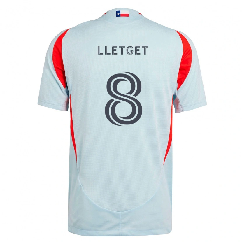 Danxen Børn Sebastian Lletget #8 Mørkegrå Hvid Rød Udebane Spillertrøjer 2026/27 Trøje T-Shirt