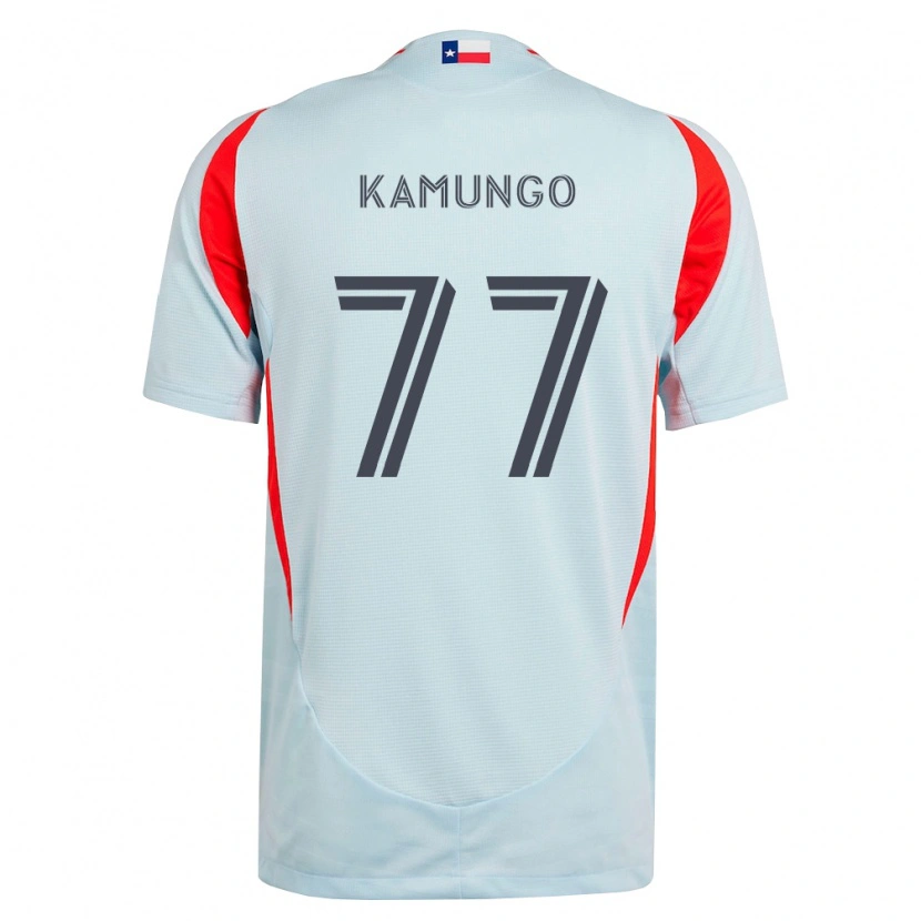 Danxen Børn Bernard Kamungo #77 Mørkegrå Hvid Rød Udebane Spillertrøjer 2026/27 Trøje T-Shirt