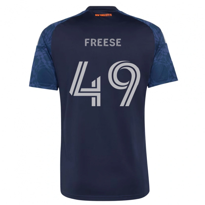 Danxen Børn Matt Freese #49 Dyb Blå Hvid Udebane Spillertrøjer 2026/27 Trøje T-Shirt