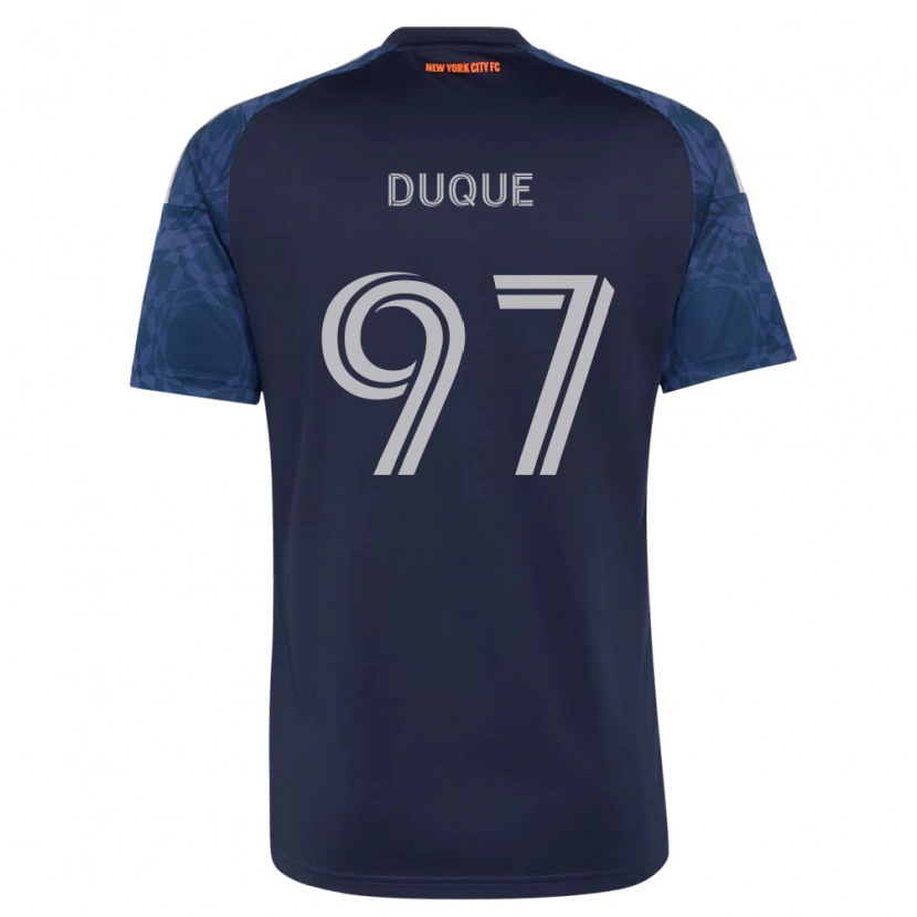 Danxen Børn David Duque #97 Dyb Blå Hvid Udebane Spillertrøjer 2026/27 Trøje T-Shirt