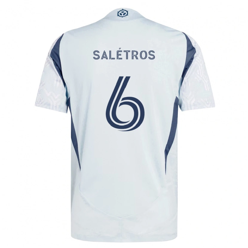 Danxen Børn Anton Salétros #6 Blågrå Hvid Udebane Spillertrøjer 2026/27 Trøje T-Shirt