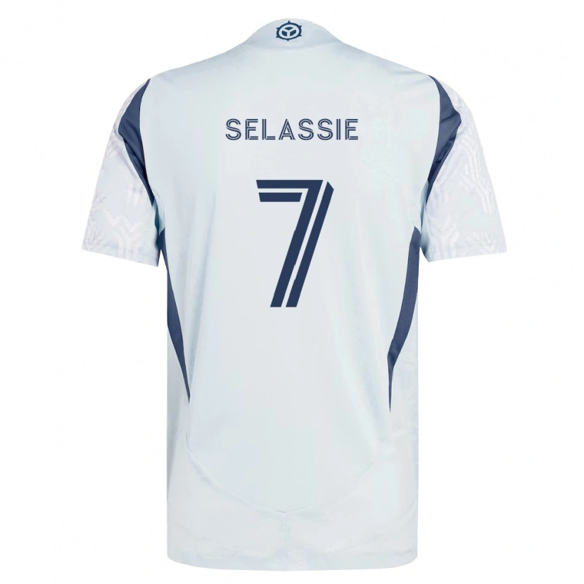 Danxen Børn Maren Haile-Selassie #7 Blågrå Hvid Udebane Spillertrøjer 2026/27 Trøje T-Shirt