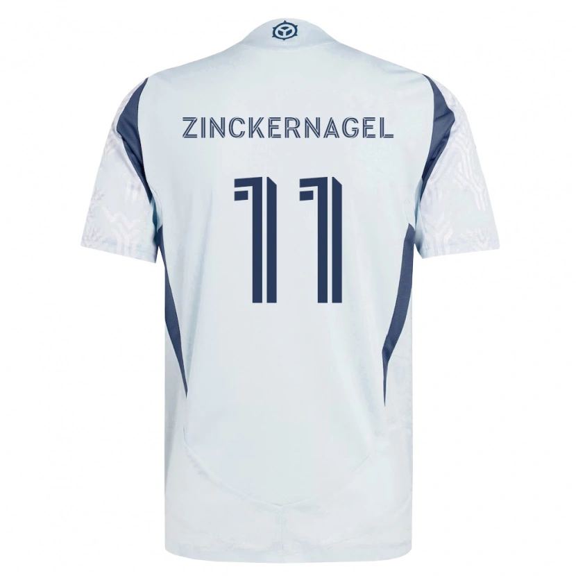 Danxen Børn Philip Zinckernagel #11 Blågrå Hvid Udebane Spillertrøjer 2026/27 Trøje T-Shirt