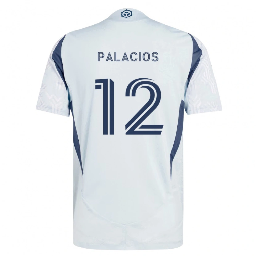 Danxen Børn Denzel Palacios #12 Blågrå Hvid Udebane Spillertrøjer 2026/27 Trøje T-Shirt
