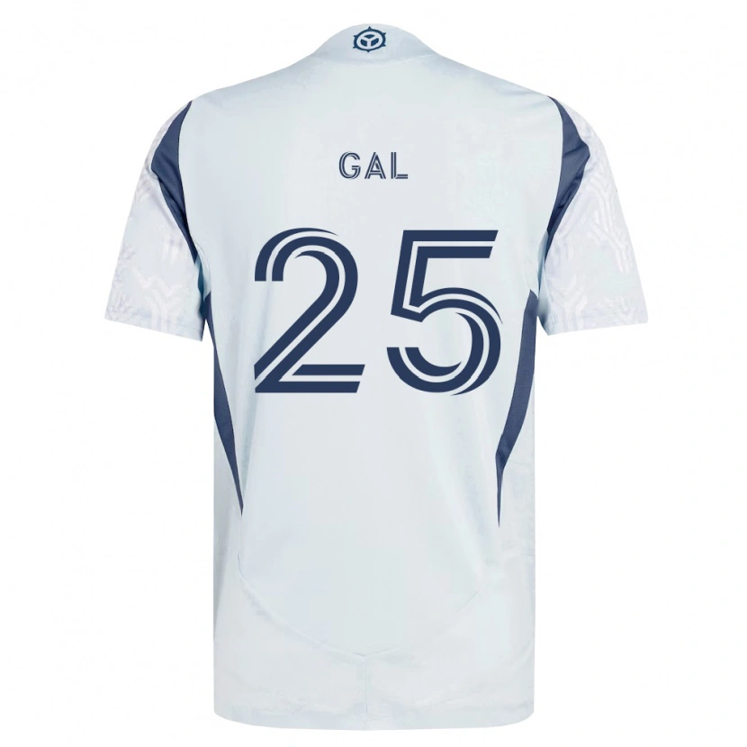 Danxen Børn Jeff Gal #25 Blågrå Hvid Udebane Spillertrøjer 2026/27 Trøje T-Shirt