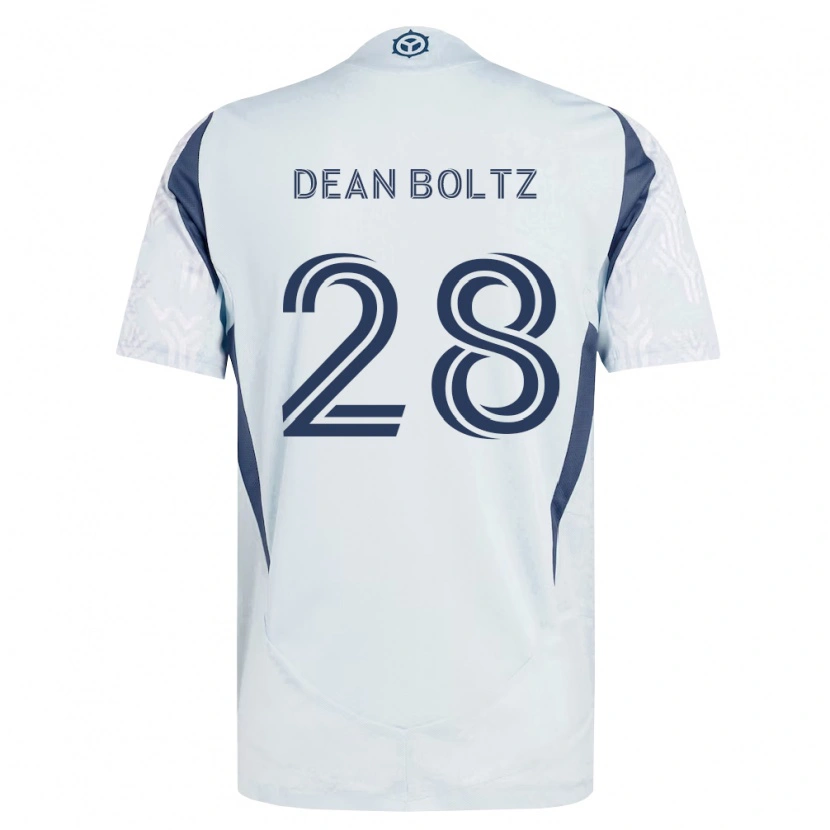 Danxen Børn Dean Boltz #28 Blågrå Hvid Udebane Spillertrøjer 2026/27 Trøje T-Shirt