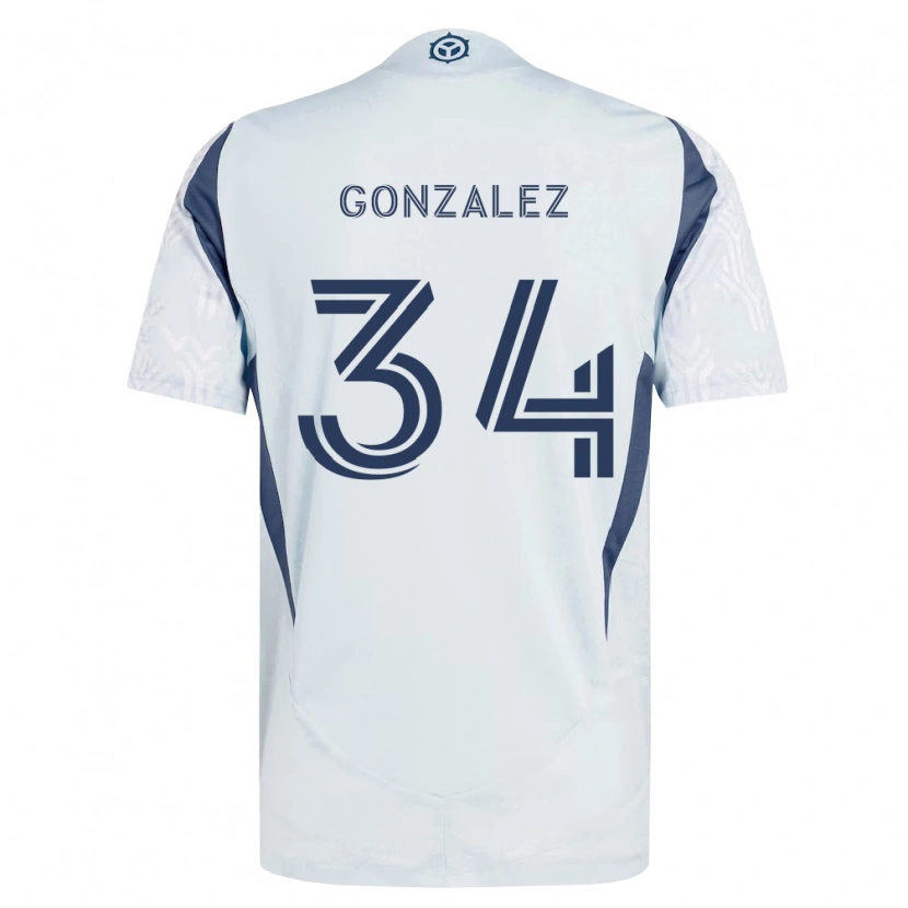 Danxen Børn Omar González #34 Blågrå Hvid Udebane Spillertrøjer 2026/27 Trøje T-Shirt