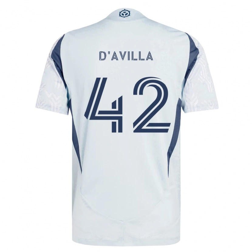 Danxen Børn Djé D'avilla #42 Blågrå Hvid Udebane Spillertrøjer 2026/27 Trøje T-Shirt