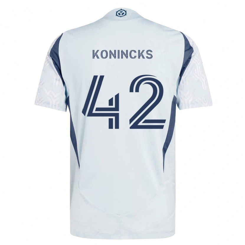 Danxen Børn Diego Konincks #42 Blågrå Hvid Udebane Spillertrøjer 2026/27 Trøje T-Shirt
