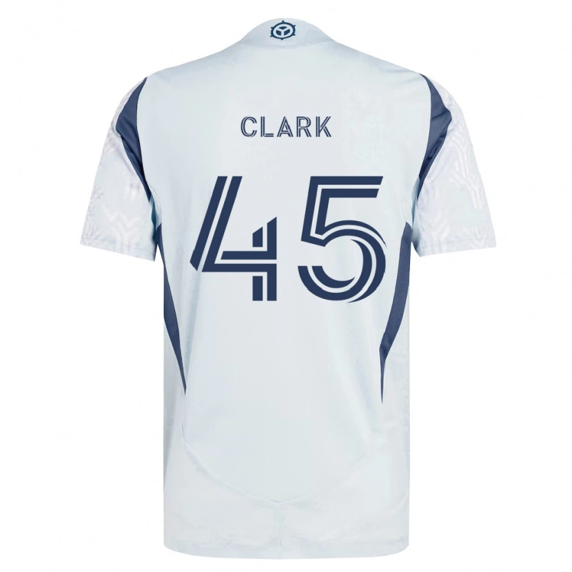 Danxen Børn Mateo Clark #45 Blågrå Hvid Udebane Spillertrøjer 2026/27 Trøje T-Shirt