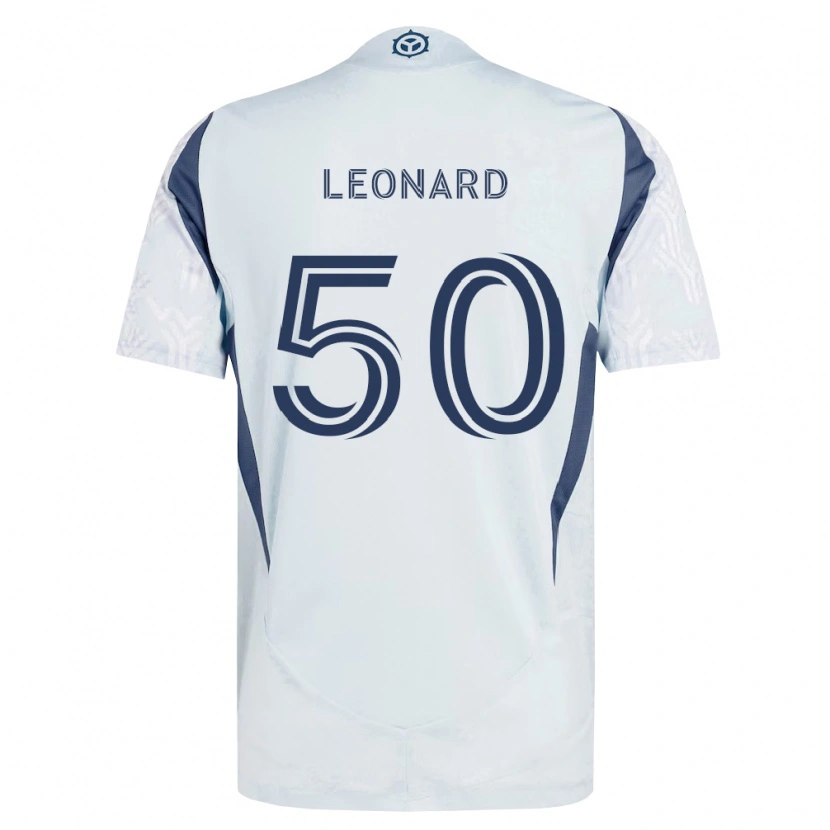 Danxen Børn Eric Leonard #50 Blågrå Hvid Udebane Spillertrøjer 2026/27 Trøje T-Shirt