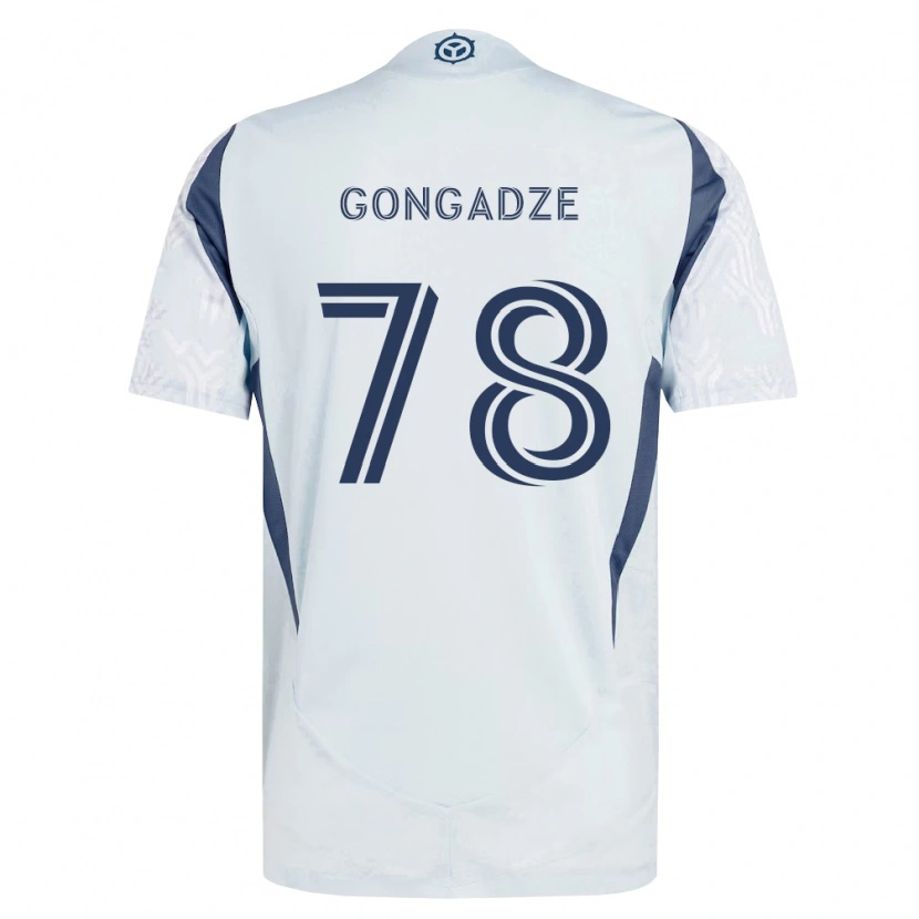 Danxen Børn Giorgi Gongadze #78 Blågrå Hvid Udebane Spillertrøjer 2026/27 Trøje T-Shirt