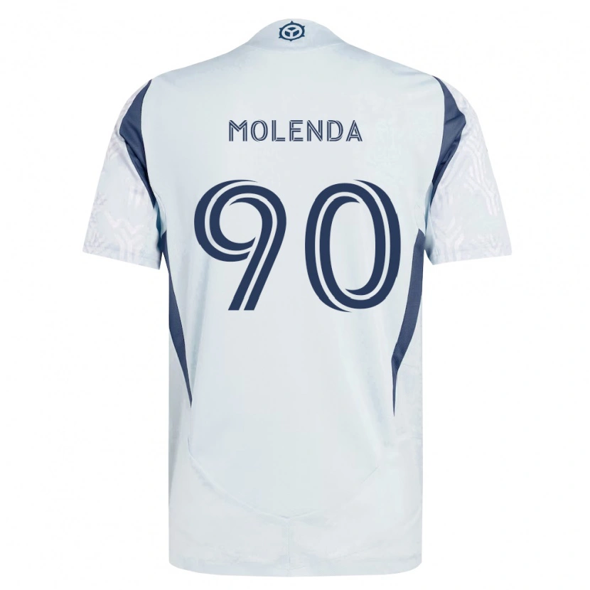 Danxen Børn David Molenda #90 Blågrå Hvid Udebane Spillertrøjer 2026/27 Trøje T-Shirt