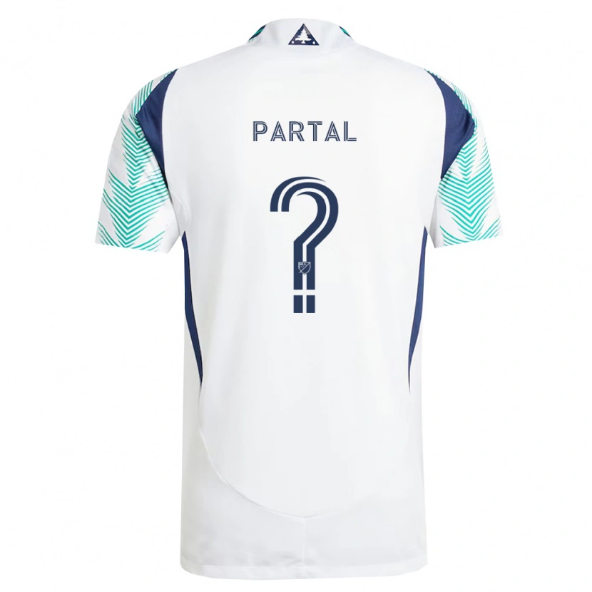 Danxen Børn Joshua Partal #0 Hvid Marineblå Lysegrøn Udebane Spillertrøjer 2026/27 Trøje T-Shirt